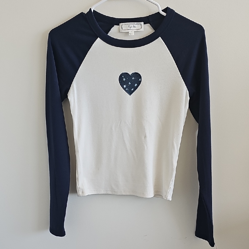 Zara Kids Long Sleeve Tee with Heart Patch